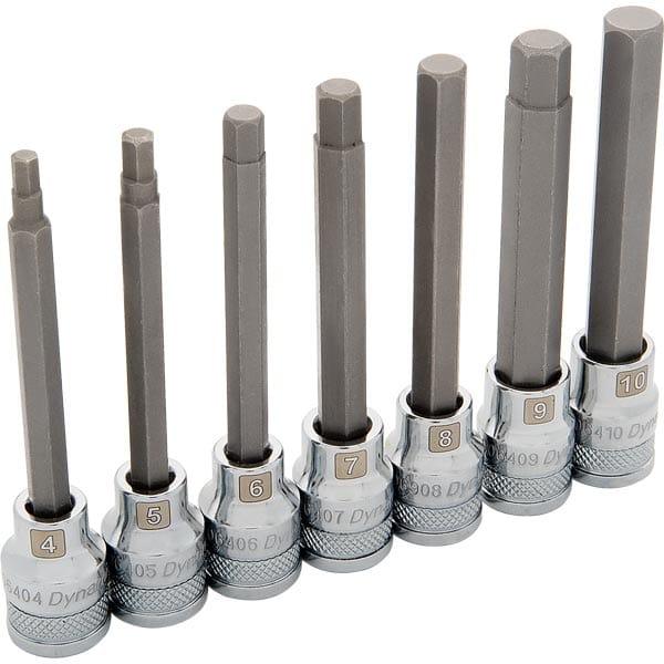 3/8" Drive 7pc Metric Long Hex Socket Set, 4mm - 10mm
